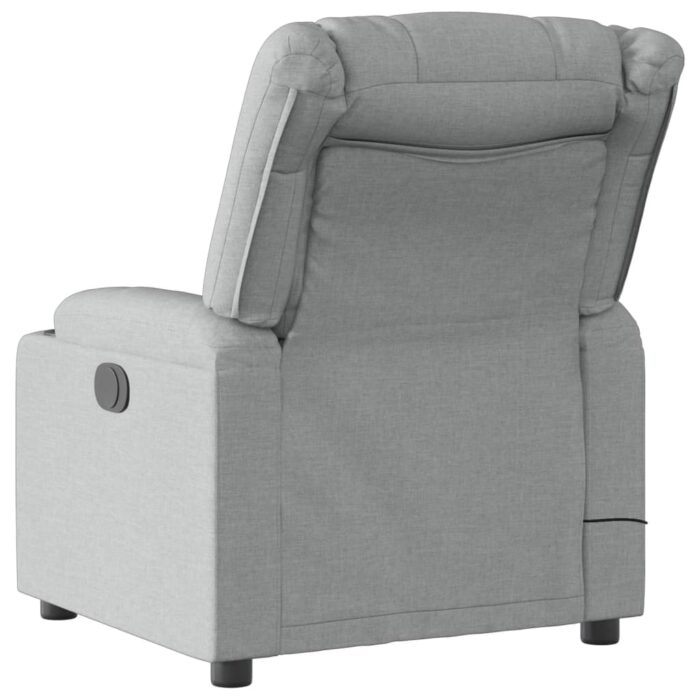 Fauteuil inclinable de massage en tissu gris clair – Image 2