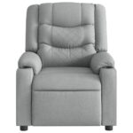 Fauteuil inclinable de massage en tissu gris clair – Image 5