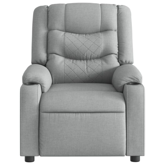 Fauteuil inclinable de massage en tissu gris clair – Image 5