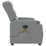 Fauteuil inclinable de massage en tissu gris clair – Image 6