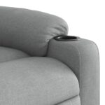 Fauteuil inclinable de massage en tissu gris clair – Image 7