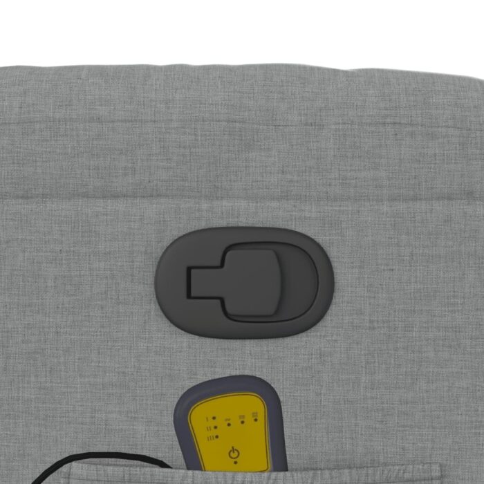 Fauteuil inclinable de massage en tissu gris clair – Image 8