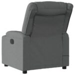 Fauteuil inclinable de massage gris foncé tissu – Image 2