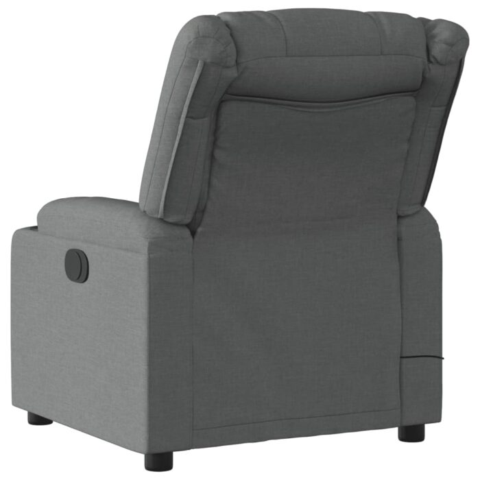 Fauteuil inclinable de massage gris foncé tissu – Image 2
