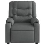 Fauteuil inclinable de massage gris foncé tissu – Image 5