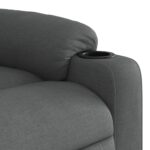 Fauteuil inclinable de massage gris foncé tissu – Image 7
