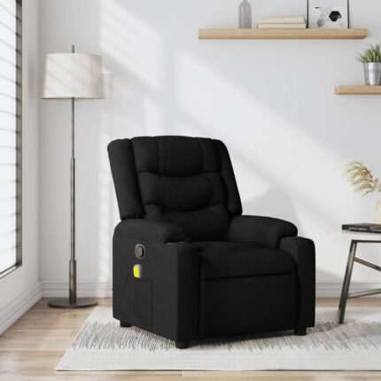 Fauteuil inclinable de massage noir tissu