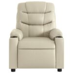 Fauteuil de massage inclinable crème similicuir – Image 5