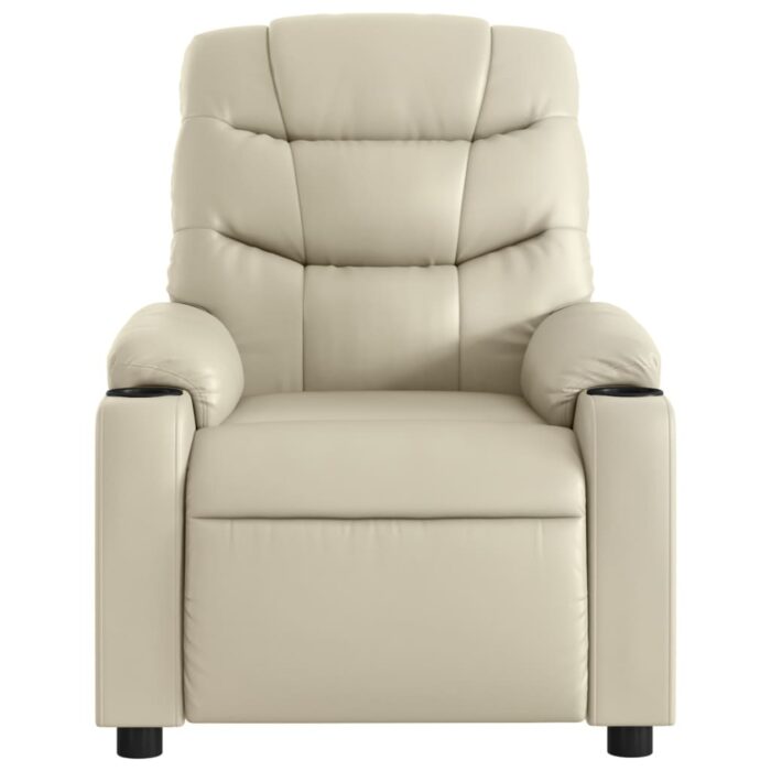 Fauteuil de massage inclinable crème similicuir – Image 5