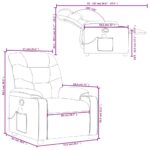 Fauteuil inclinable de massage gris clair tissu – Image 10