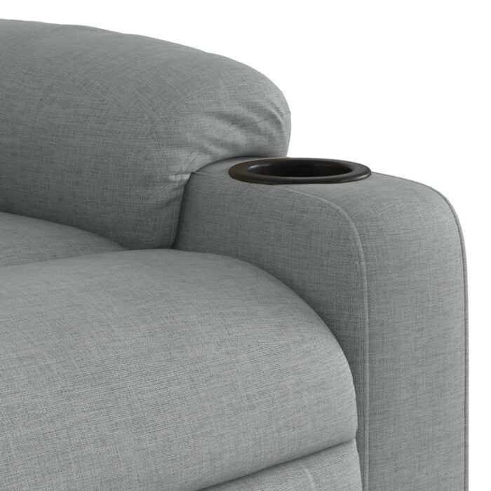 Fauteuil inclinable de massage gris clair tissu – Image 7