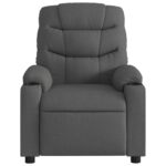 Fauteuil inclinable de massage gris foncé tissu – Image 5