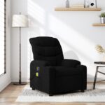Fauteuil inclinable de massage noir tissu