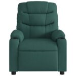 Fauteuil inclinable de massage vert foncé tissu – Image 5