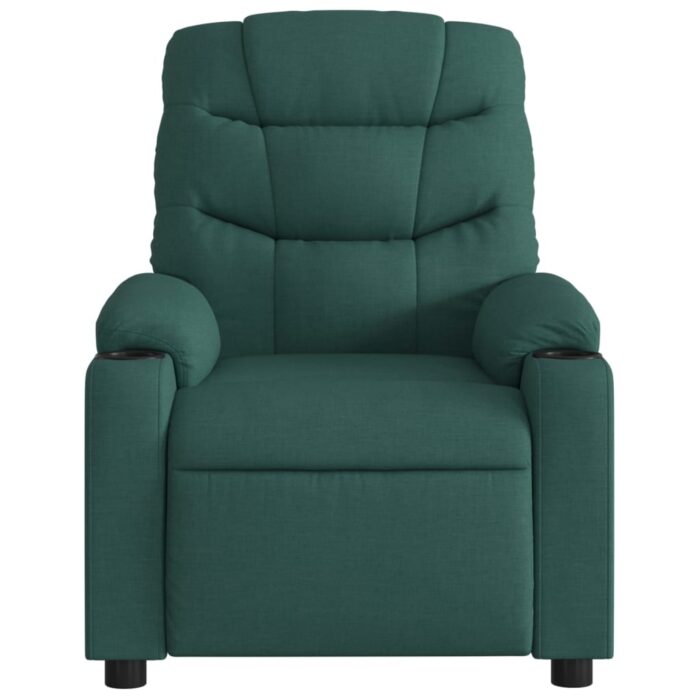 Fauteuil inclinable de massage vert foncé tissu – Image 5
