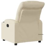 Fauteuil inclinable de massage crème tissu – Image 2