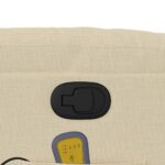 Fauteuil inclinable de massage crème tissu – Image 8