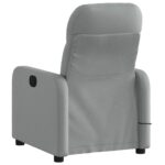 Fauteuil inclinable de massage gris clair tissu – Image 2