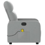 Fauteuil inclinable de massage gris clair tissu – Image 6