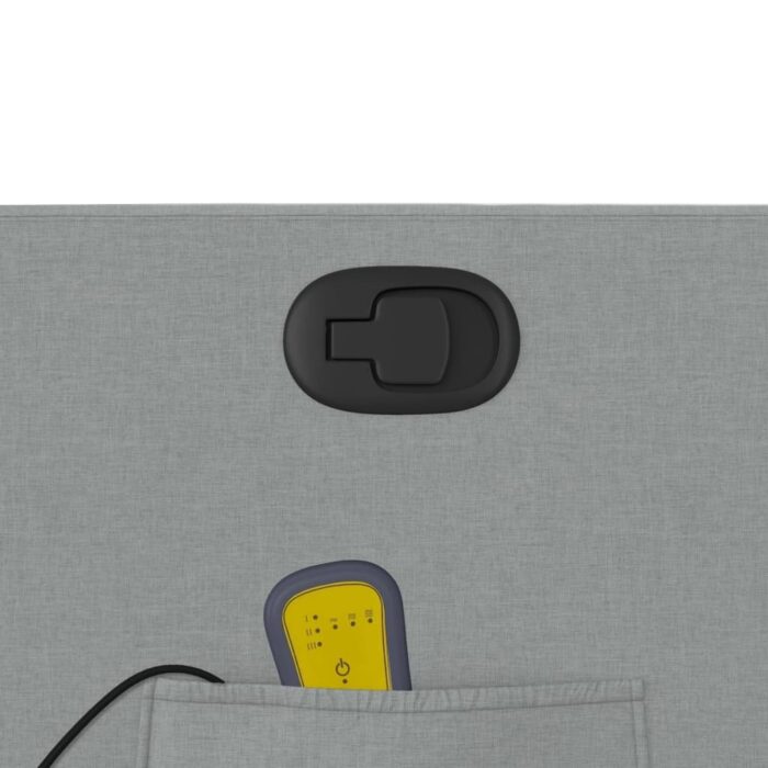 Fauteuil inclinable de massage gris clair tissu – Image 8