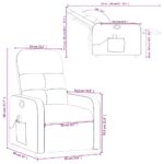 Fauteuil inclinable de massage gris foncé tissu – Image 10