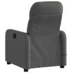 Fauteuil inclinable de massage gris foncé tissu – Image 2