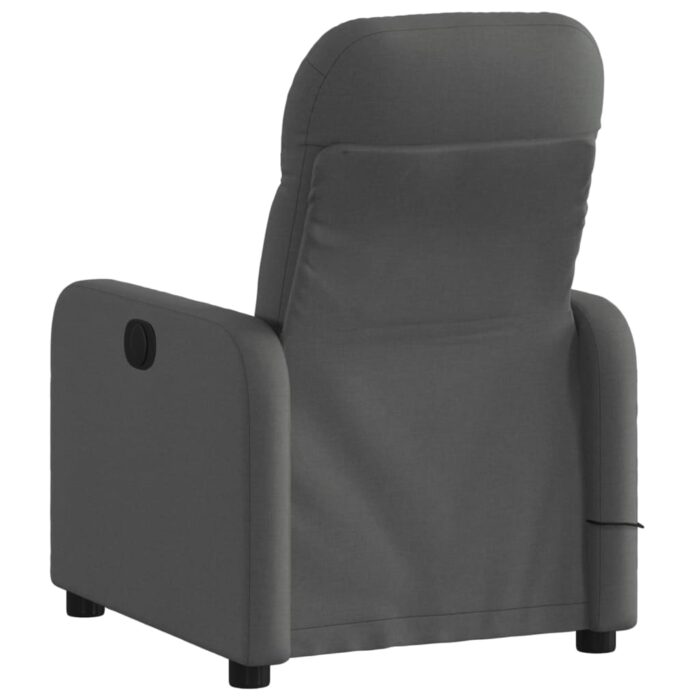 Fauteuil inclinable de massage gris foncé tissu – Image 2