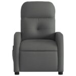 Fauteuil inclinable de massage gris foncé tissu – Image 5