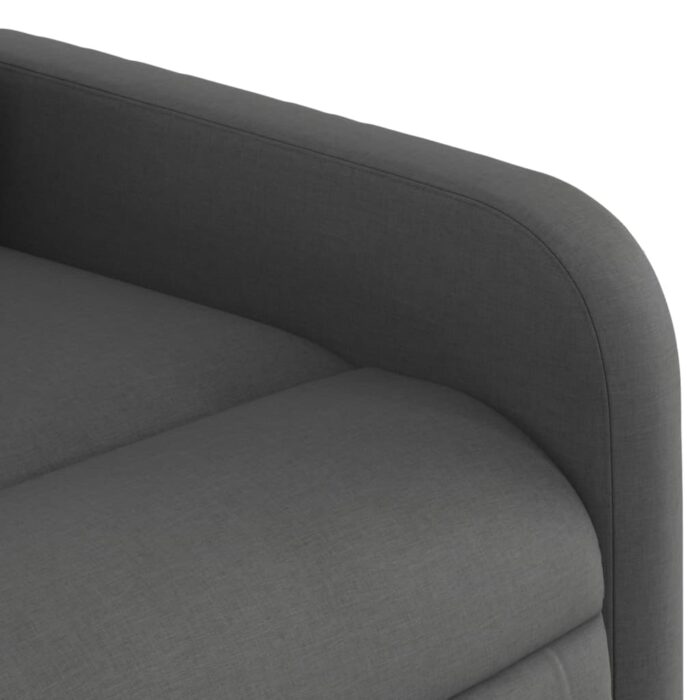 Fauteuil inclinable de massage gris foncé tissu – Image 7