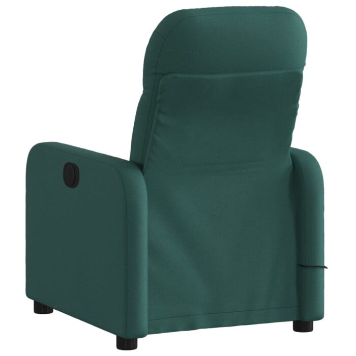 Fauteuil inclinable de massage vert foncé tissu – Image 2