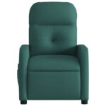 Fauteuil inclinable de massage vert foncé tissu – Image 5