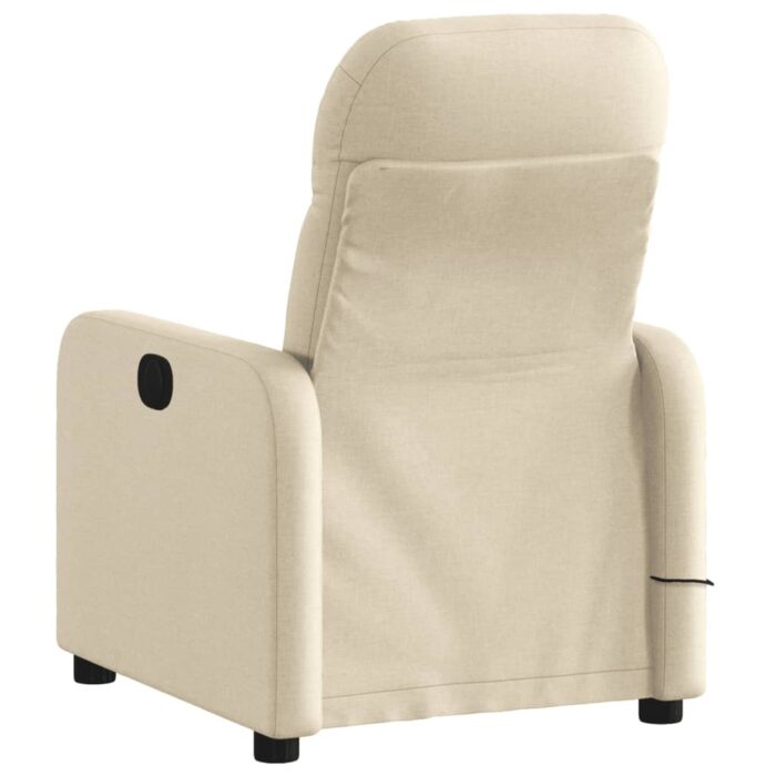 Fauteuil inclinable de massage crème tissu – Image 2