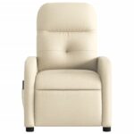 Fauteuil inclinable de massage crème tissu – Image 5