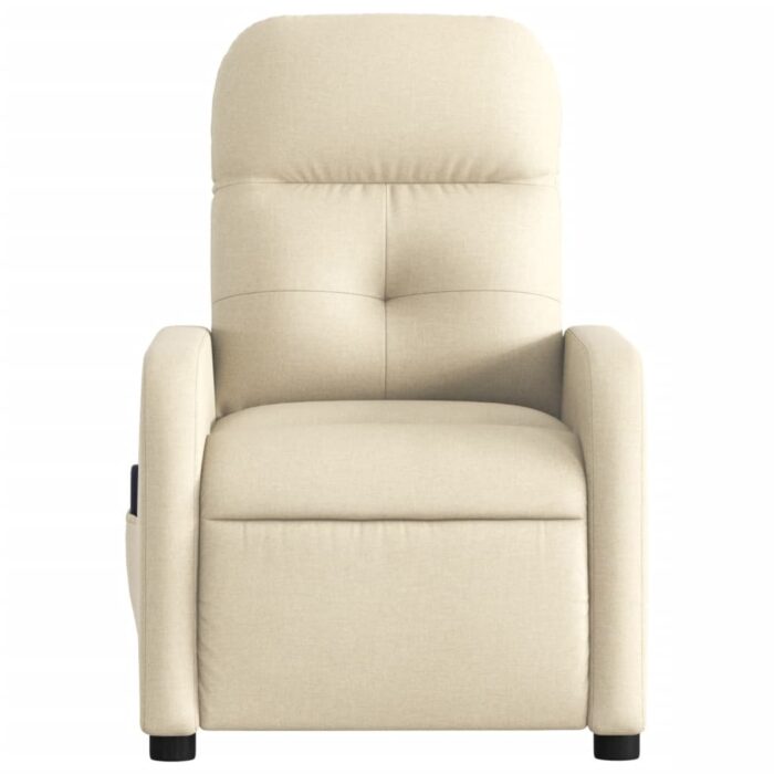 Fauteuil inclinable de massage crème tissu – Image 5
