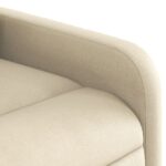 Fauteuil inclinable de massage crème tissu – Image 7