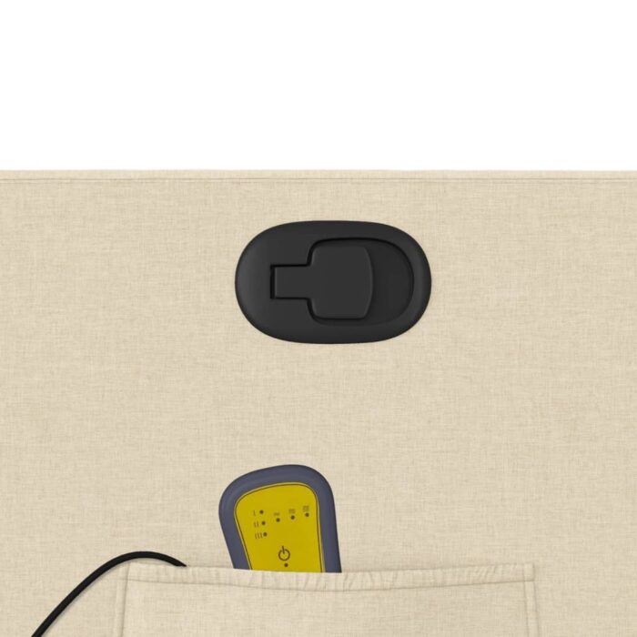 Fauteuil inclinable de massage crème tissu – Image 8