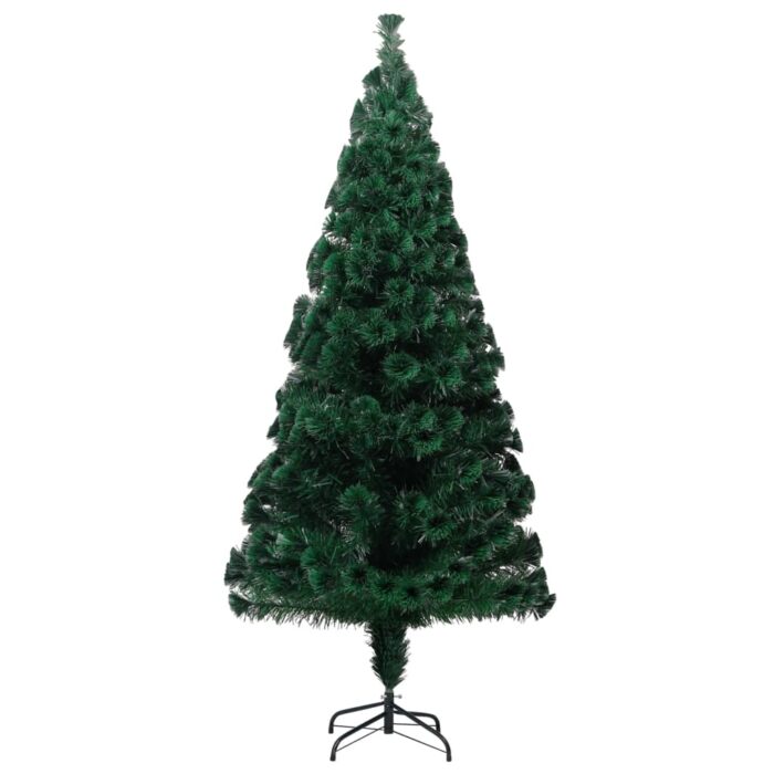Sapin de Noël artificiel avec support vert 180 cm fibre optique – Image 2