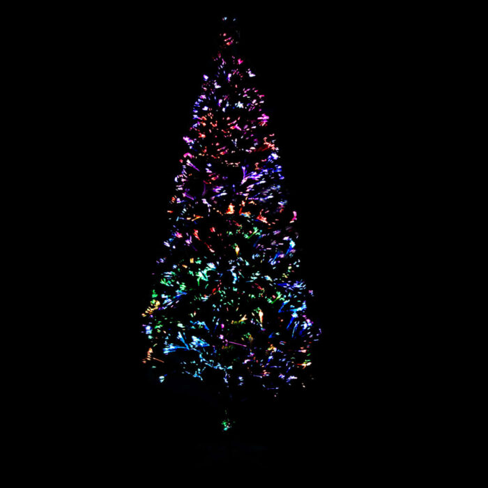 Sapin de Noël artificiel avec support vert 210 cm fibre optique – Image 3