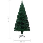 Sapin de Noël artificiel avec support vert 210 cm fibre optique – Image 8