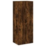 Unités murales TV 5 pcs chêne fumé bois d'ingénierie – Image 5