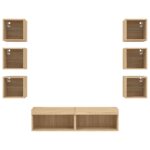 Unités murales TV avec LED 8 pcs chêne sonoma bois d'ingénierie – Image 4
