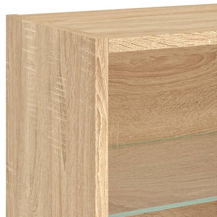Unités murales TV avec LED 5 pcs chêne sonoma bois d'ingénierie – Image 10