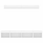 Unités murales TV avec LED 5 pcs blanc bois d'ingénierie – Image 4