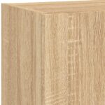 Unités murales TV avec LED 5 pcs chêne sonoma bois d'ingénierie – Image 9