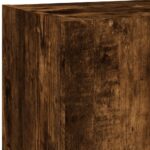 Unités murales TV avec LED 5 pcs chêne fumé bois d'ingénierie – Image 9