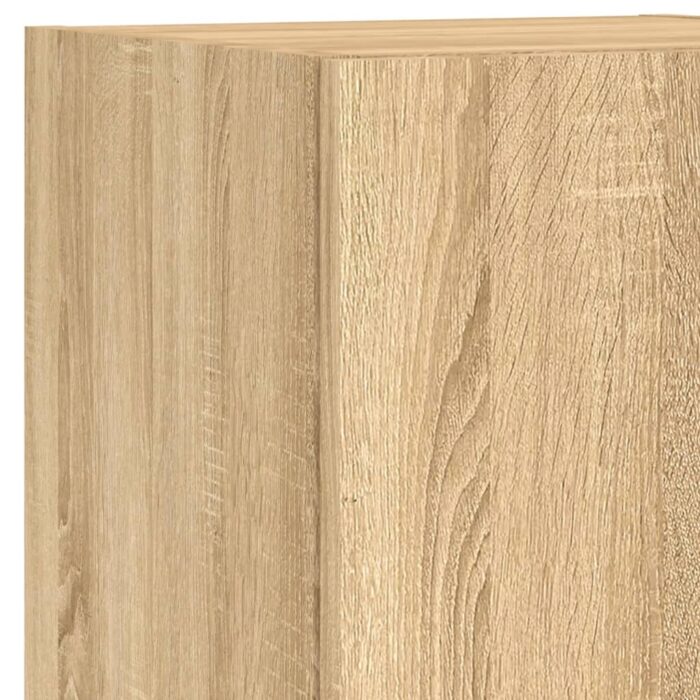 Ensemble de meubles TV muraux 7pcs et lumières LED chêne sonoma – Image 9