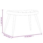 Chaise de relaxation avec tabouret Rouge bordeaux Velours – Image 10