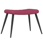 Chaise de relaxation avec tabouret Rouge bordeaux Velours – Image 5