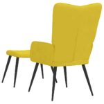 Chaise de relaxation avec tabouret Jaune moutarde Velours – Image 3