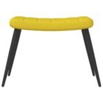 Chaise de relaxation avec tabouret Jaune moutarde Velours – Image 6